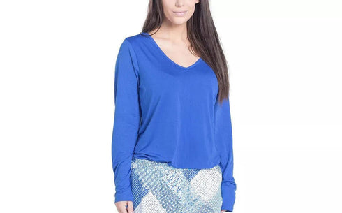 MUK LUKS Cool Girl Pajama Shirt Top Blue Size Medium